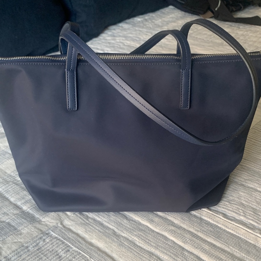 kate spade navy tote with leather straps - Picture 2 of 9